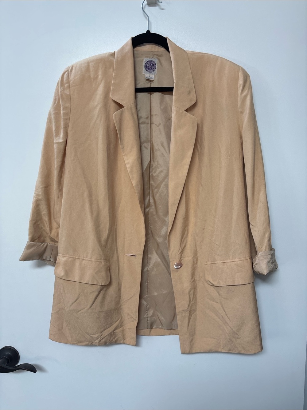 Vintage 90’s Saks Fifth Avenue Beige Single-Button Women's Blazer